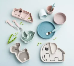 Children's Cutlery^Done by deer Deer Friends Easy-grip cutlery set 3 pieces, Powder Beige