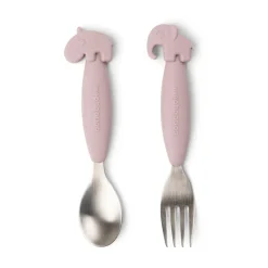 Children's Cutlery^Done by deer Deer Friends Easy-grip cutlery set 2 pieces, Powder Beige