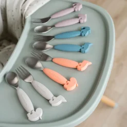 Children's Cutlery^Done by deer Deer Friends Easy-grip cutlery set 2 pieces, Powder Beige