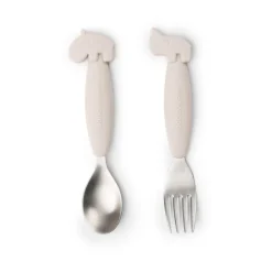 Hot Done by deer Deer Friends Easy-grip cutlery set 2 pieces, Sand Beige
