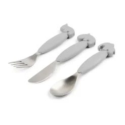Sale Done by deer Deer Friends Easy-grip cutlery set 3 pieces, Grey