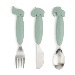 Children's Cutlery^Done by deer Deer Friends Easy-grip cutlery set 3 pieces, Green