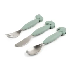 Children's Cutlery^Done by deer Deer Friends Easy-grip cutlery set 3 pieces, Green