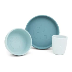 Done by deer Deer Friends Stick&Stay kids dinner set 3 pieces, Blue