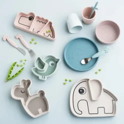Done by deer Deer Friends Stick&Stay kids dinner set 3 pieces, Blue