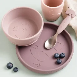 Table Settings & Starter Sets^Done by deer Deer Friends Stick&Stay kids dinner set 3 pieces, Powder Beige