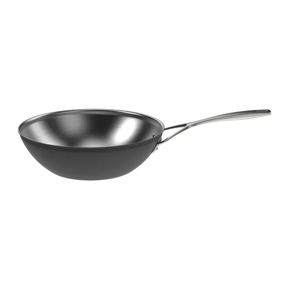 Woks^Demeyere Black 5 wok pan stainless steel, Ø30 cm Silver-coloured