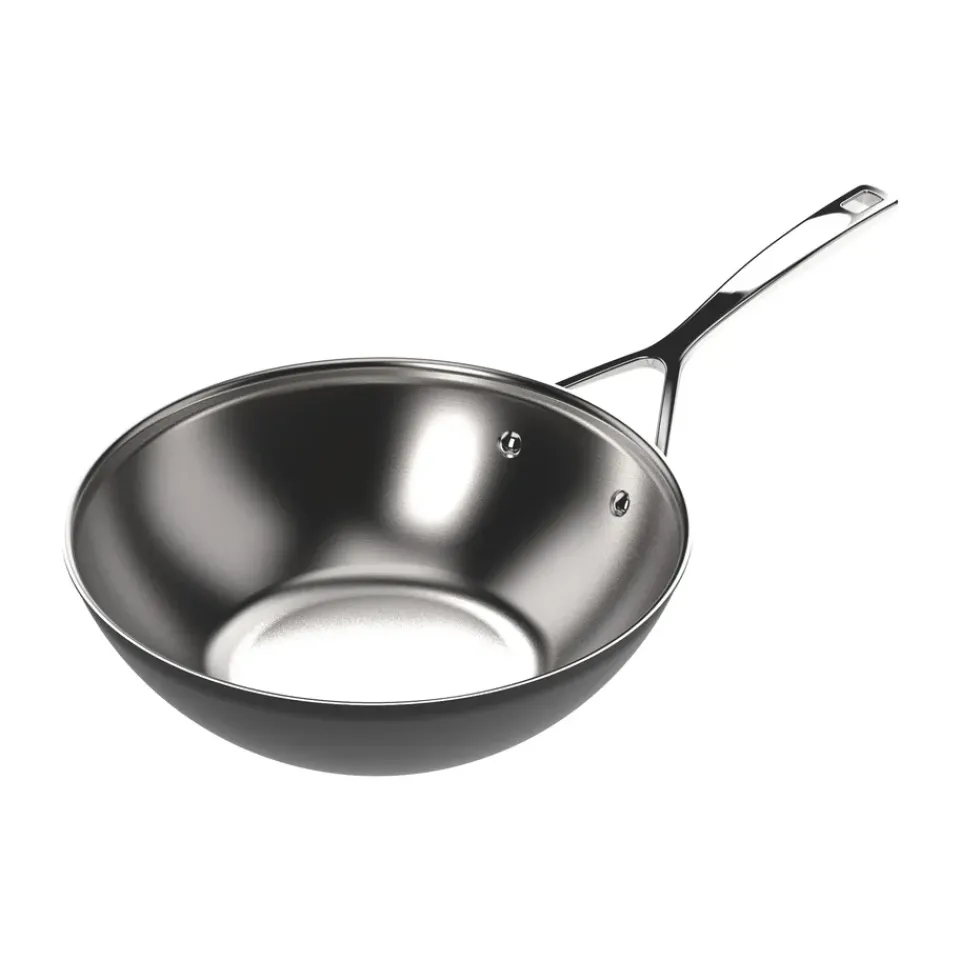 Woks^Demeyere Black 5 wok pan stainless steel, Ø30 cm Silver-coloured