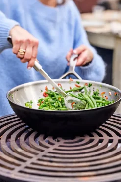 Woks^Demeyere Black 5 wok pan stainless steel, Ø30 cm Silver-coloured