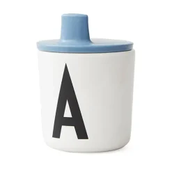 Plastic Cups^Design Letters beak lid to melamine cup, Blue