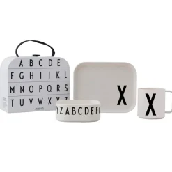 Clearance Design Letters children's dinnerware set, X White