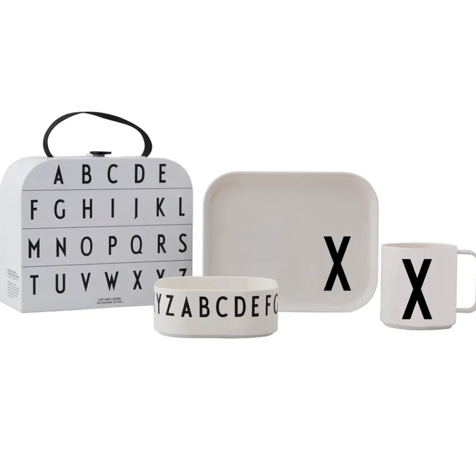 Clearance Design Letters children's dinnerware set, X White