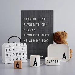 Clearance Design Letters children's dinnerware set, X White