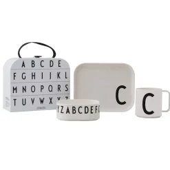 New Design Letters children's dinnerware set, C White
