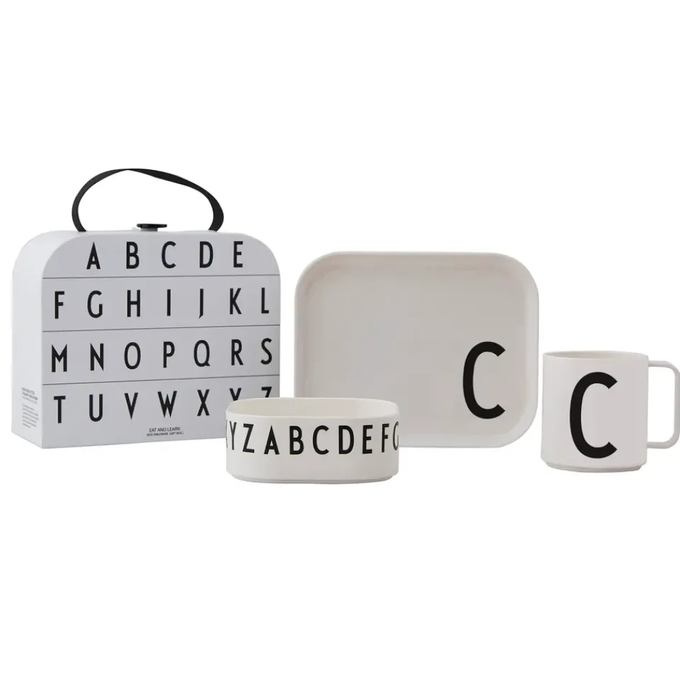 New Design Letters children's dinnerware set, C White