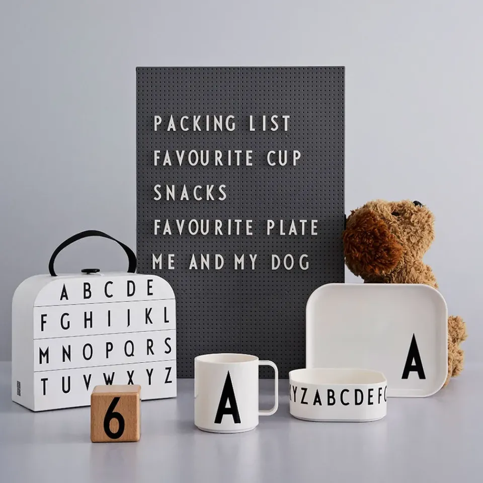 New Design Letters children's dinnerware set, C White
