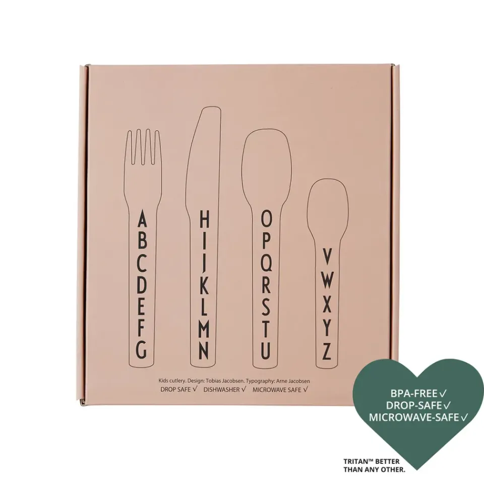 Clearance Design Letters children's cutlery melamine, Nude Beige