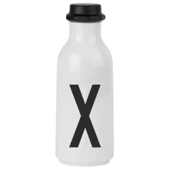 Outlet Design Letters drinking bottle, X BlackWhite