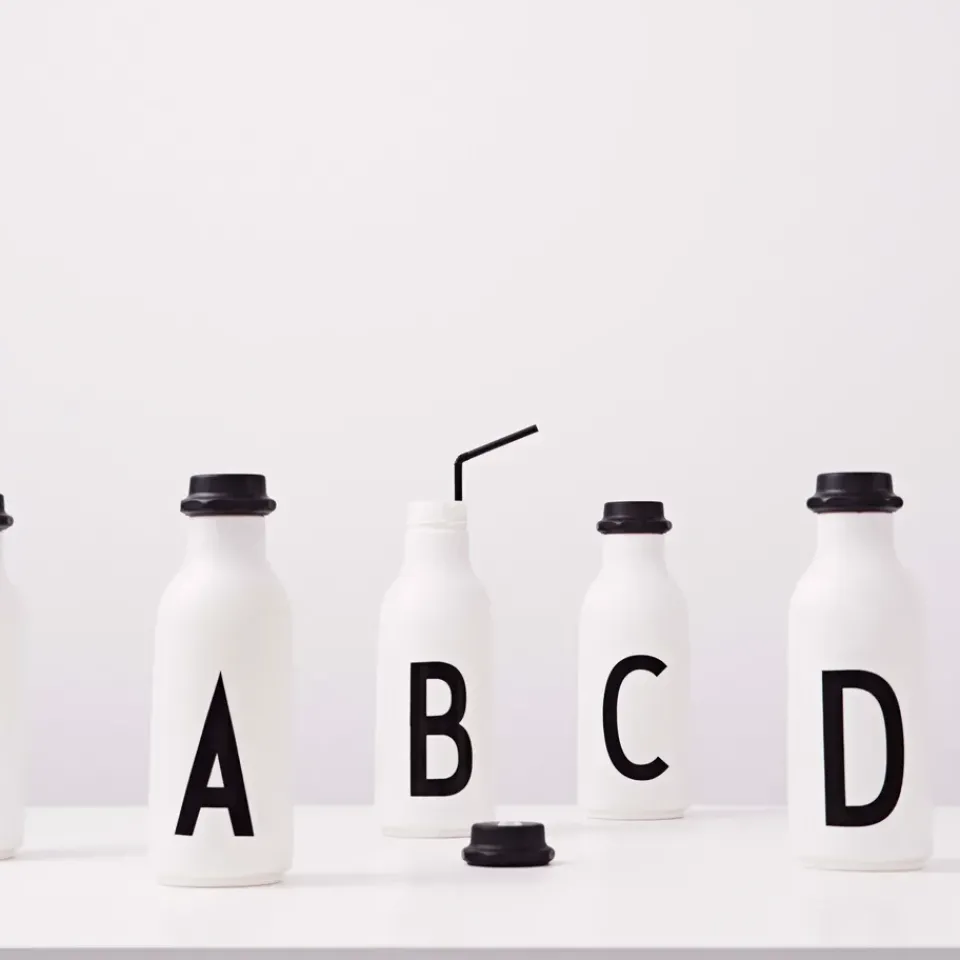 Outlet Design Letters drinking bottle, X BlackWhite