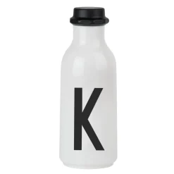 Water Bottles^Design Letters drinking bottle, K BlackWhite