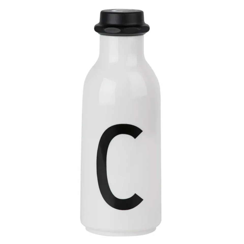Discount Design Letters drinking bottle, C BlackWhite