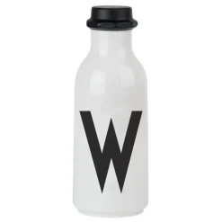 Water Bottles^Design Letters drinking bottle, W BlackWhite