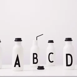 Outlet Design Letters drinking bottle, A BlackWhite