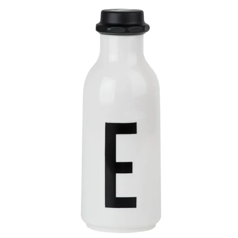 Online Design Letters drinking bottle, E BlackWhite