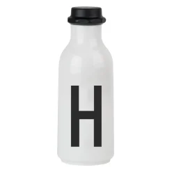 Water Bottles^Design Letters drinking bottle, H BlackWhite