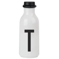 Water Bottles^Design Letters drinking bottle, T BlackWhite