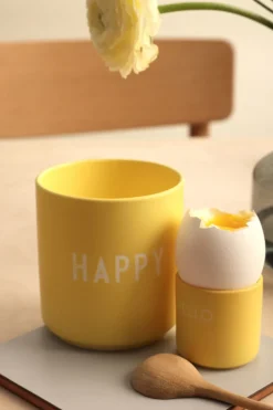 Online Design Letters egg cup 2-pack, Hello- Yellow