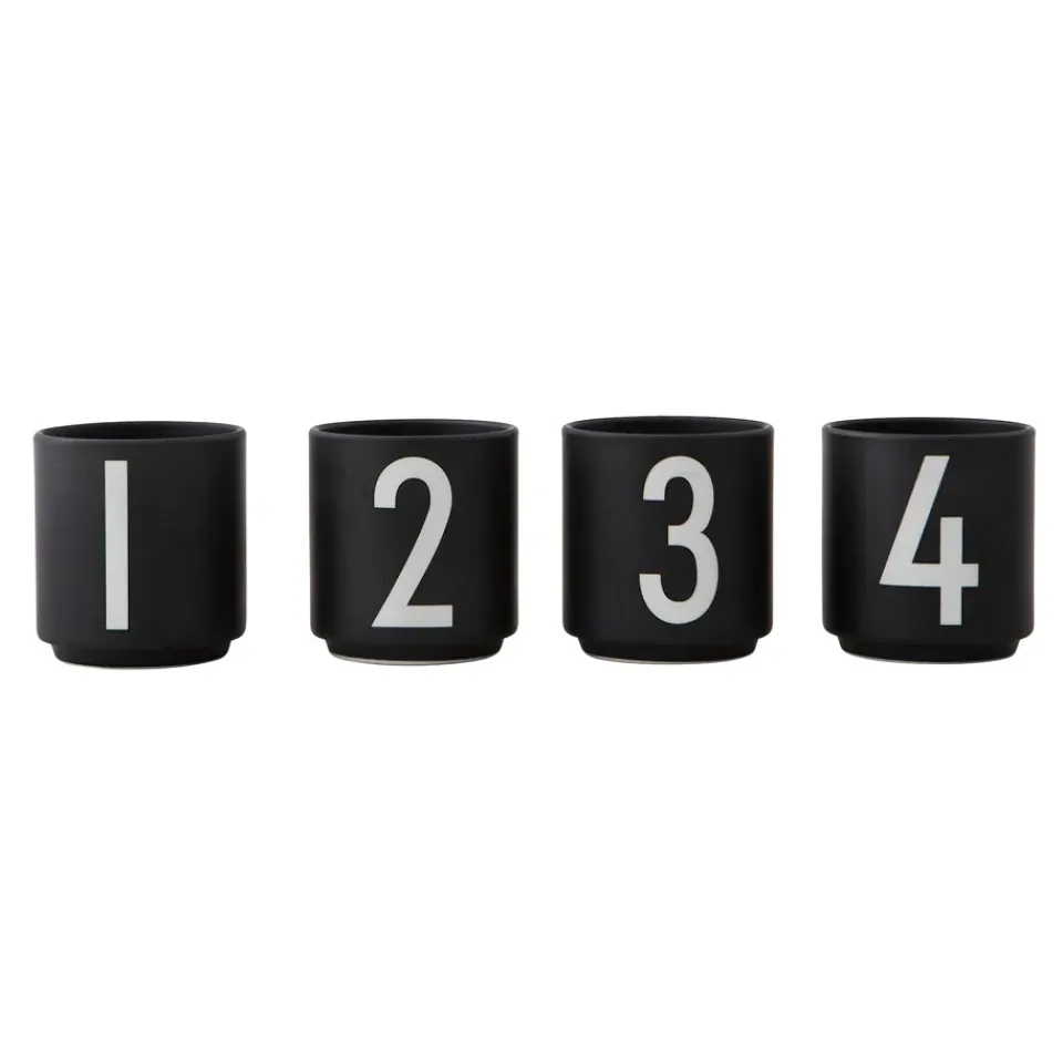 Sale Design Letters espresso cup 4-pack , Black