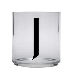 Online Design Letters Kids glass, J Transparent