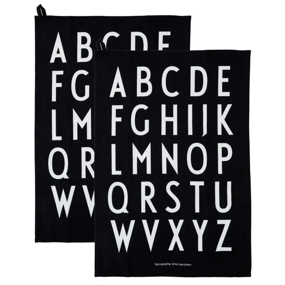 Kitchen Tea Towels^Design Letters kitchen towel 40x60 cm 2-pack, Black