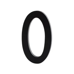 Design Letters numbers aluminum 50 mm, 0 Black