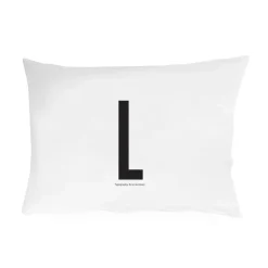 New Design Letters pillow case 70x50 cm, L White