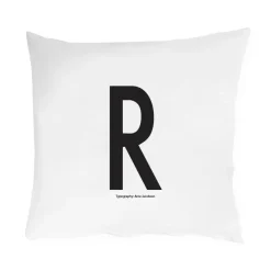 Sale Design Letters pillow case 60x50 cm, R BlackWhite