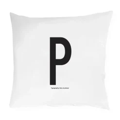 Hot Design Letters pillow case 60x50 cm, P BlackWhite