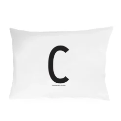 Online Design Letters pillow case 70x50 cm, C White
