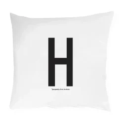 Hot Design Letters pillow case 60x50 cm, H BlackWhite