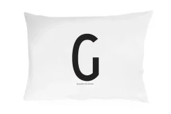 Sale Design Letters pillow case 70x50 cm, G White