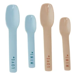 Hot Design Letters spoon favourite mini 4 pieces, Light blue BlueBeige