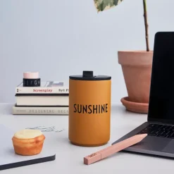 Sale Design Letters thermal mug, sunshine Yellow