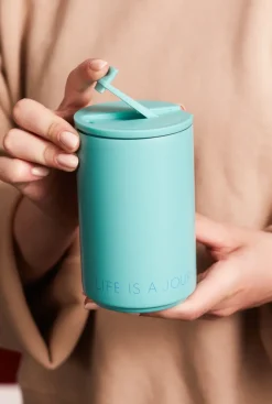 Thermal Flasks & Travel Mugs^Design Letters thermal mug, Turquoise