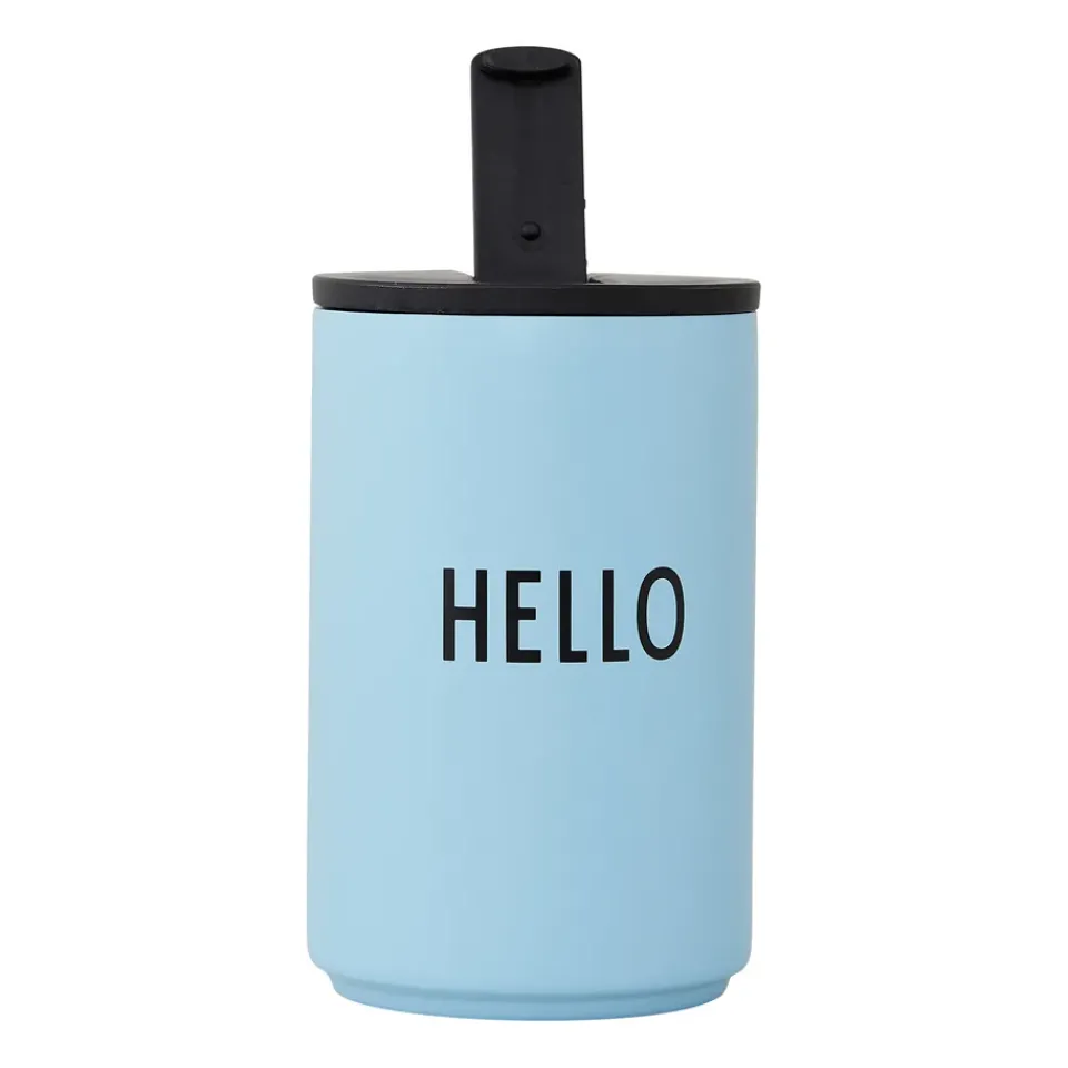Outlet Design Letters thermal mug, Light -hello Blue