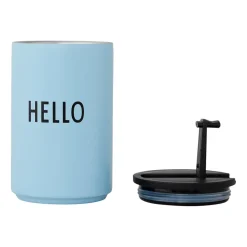 Outlet Design Letters thermal mug, Light -hello Blue