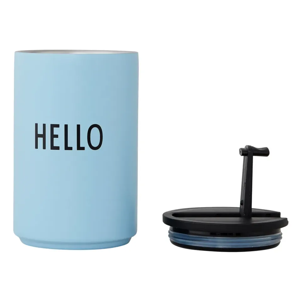 Outlet Design Letters thermal mug, Light -hello Blue