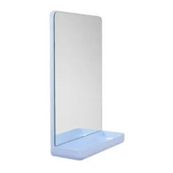 Hot Design Letters Wall-mounted mirror with shelf, Light BeigeBlue