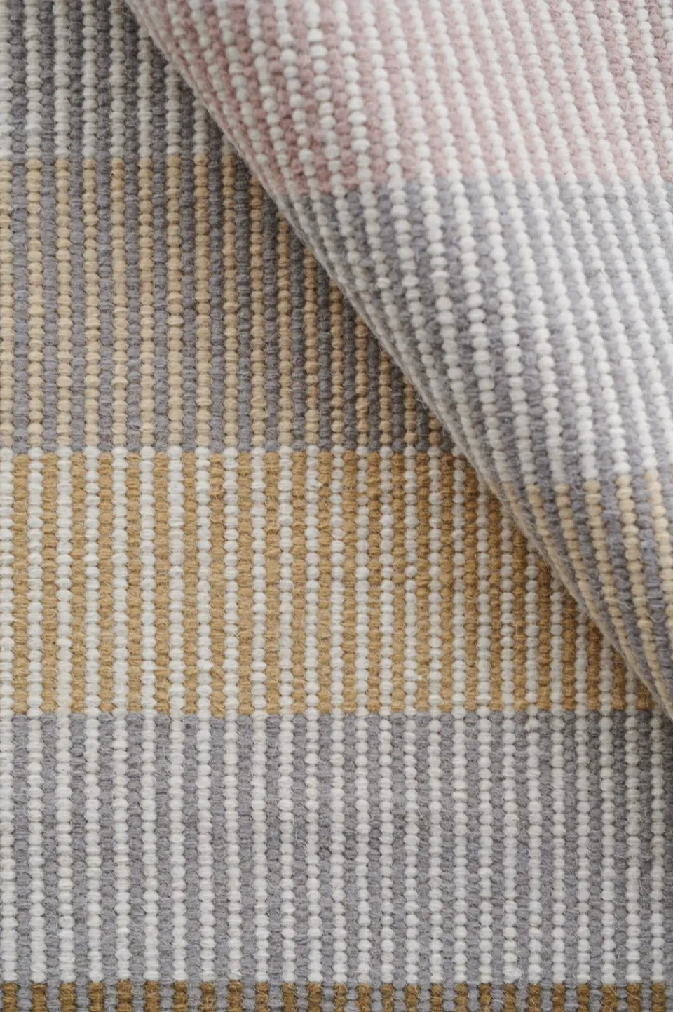 Outlet Linie Design Devise wool rug 80x280 cm, Mustard BeigeGreyYellowPink