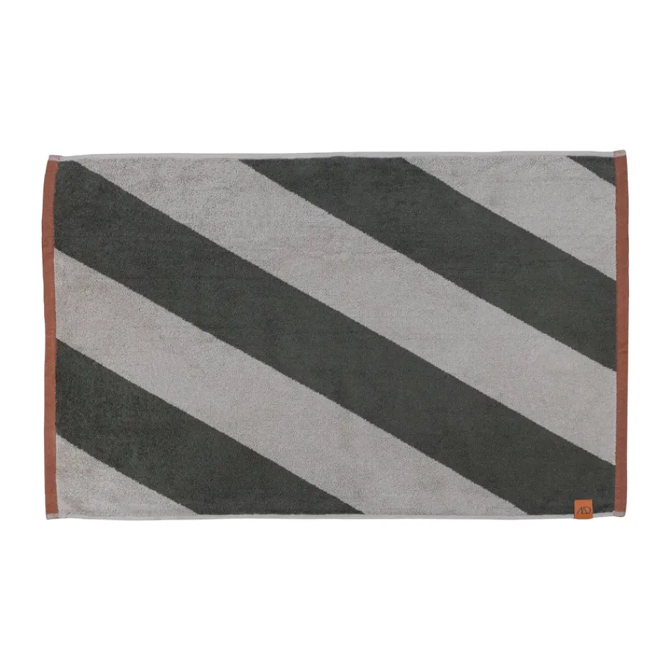 Bath Mats^Mette Ditmer Diagonal bath mat 50x80 cm, Dark olive Grey